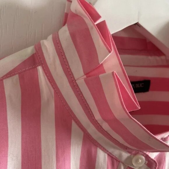 🆕 Banana Republic Pink and White Stripe Button Down - Picture 3 of 5